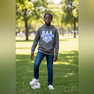 Gray G.A.A (Goals Against Average) Soccer Fleece Lined Hoodie for youth-Unisex